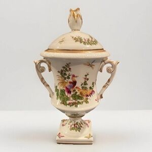 Limoges Porcelain Urn With Handles - Hand Painted